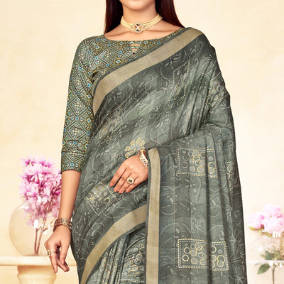 grey-foil-printed-linen-silk-saree-with-tassels
