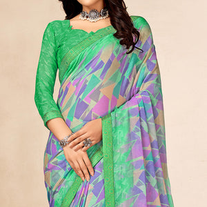 green-printed-chiffon-saree-with-lace-border-2