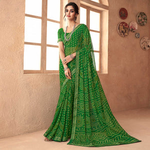 green-bandhani-printed-chiffon-saree-3