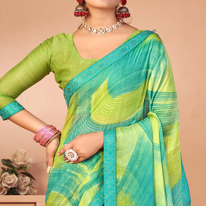 green-turquoise-printed-chiffon-saree-with-lace-border