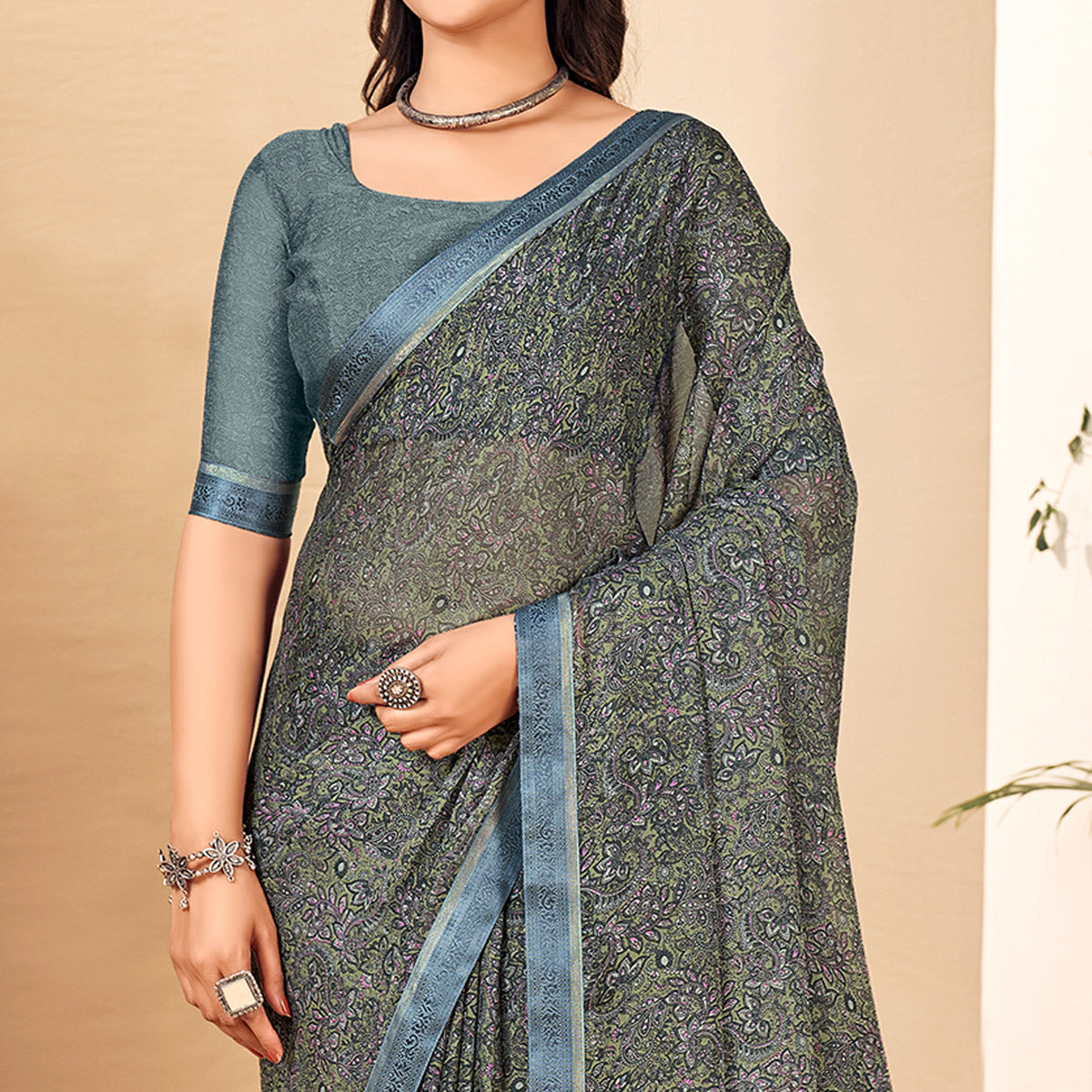 grey-floral-printed-chiffon-saree-with-lace-border-1