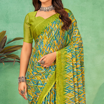 green-printed-chiffon-saree-8