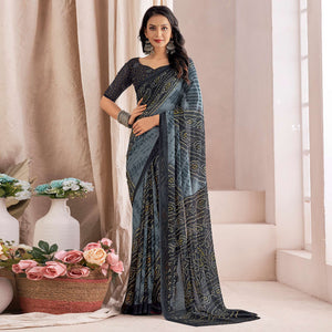 grey-bandhani-printed-chiffon-saree-2