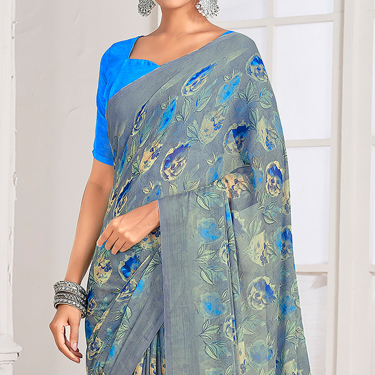 grey-floral-printed-chiffon-saree-8