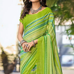 green-printed-chiffon-saree-5