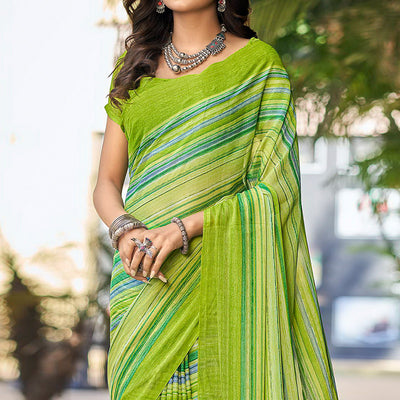 green-printed-chiffon-saree-5