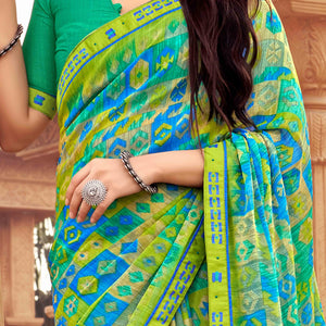 green-abstract-printed-chiffon-saree-1