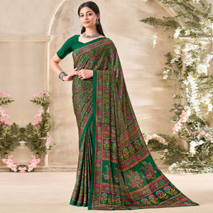 green-floral-printed-crepe-saree-3