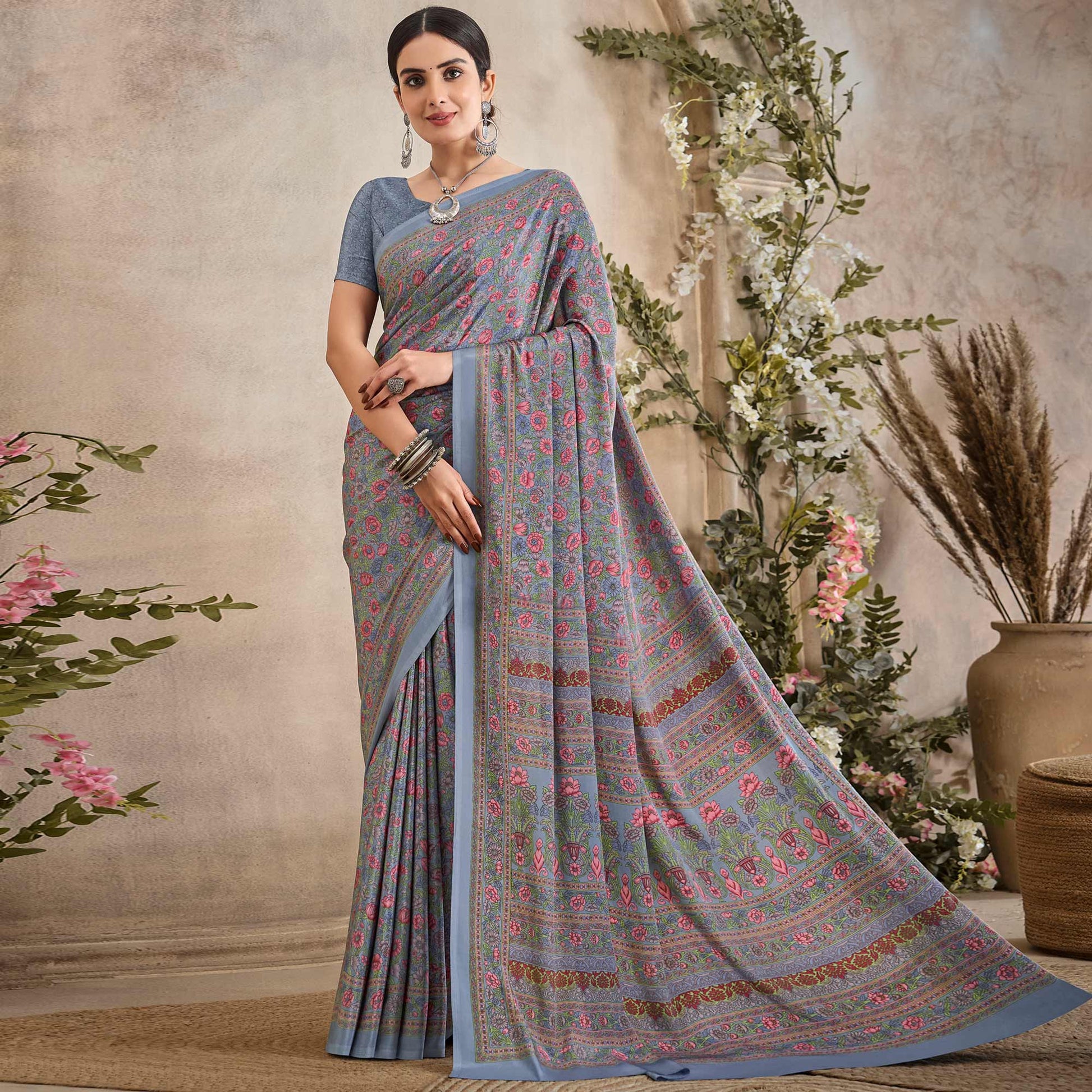 grey-crepe-silk-floral-printed-saree