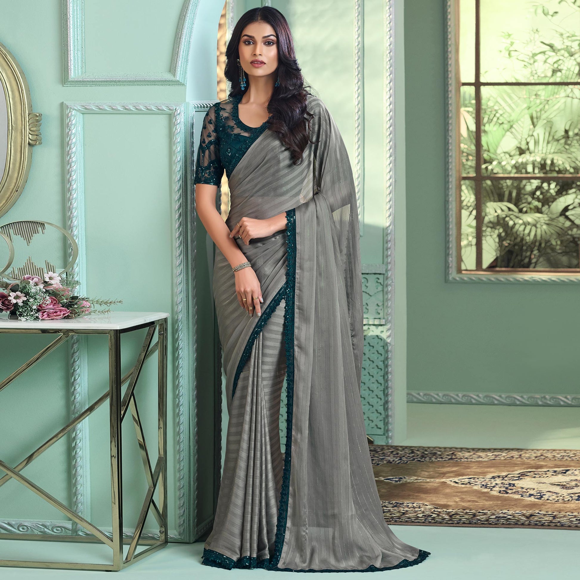 grey-embroidered-georgette-designer-saree