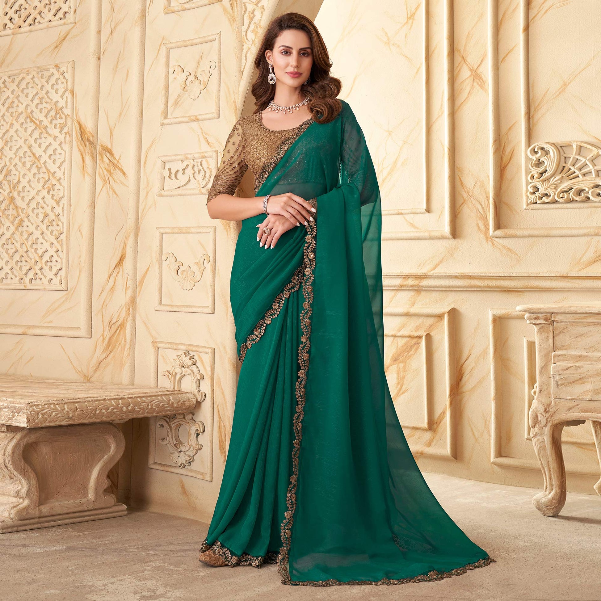 green-sequins-embroidered-satin-silk-saree