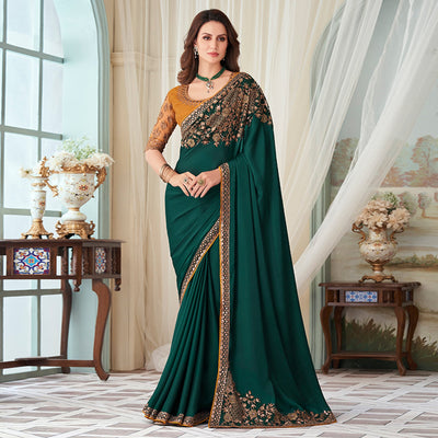 green-floral-sequin-embroidered-crepe-saree