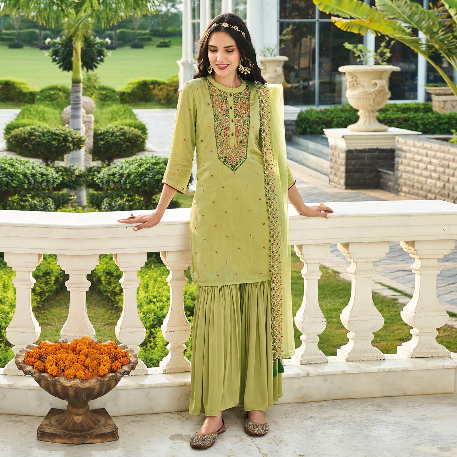 green-embroidered-chinon-sharara-suit