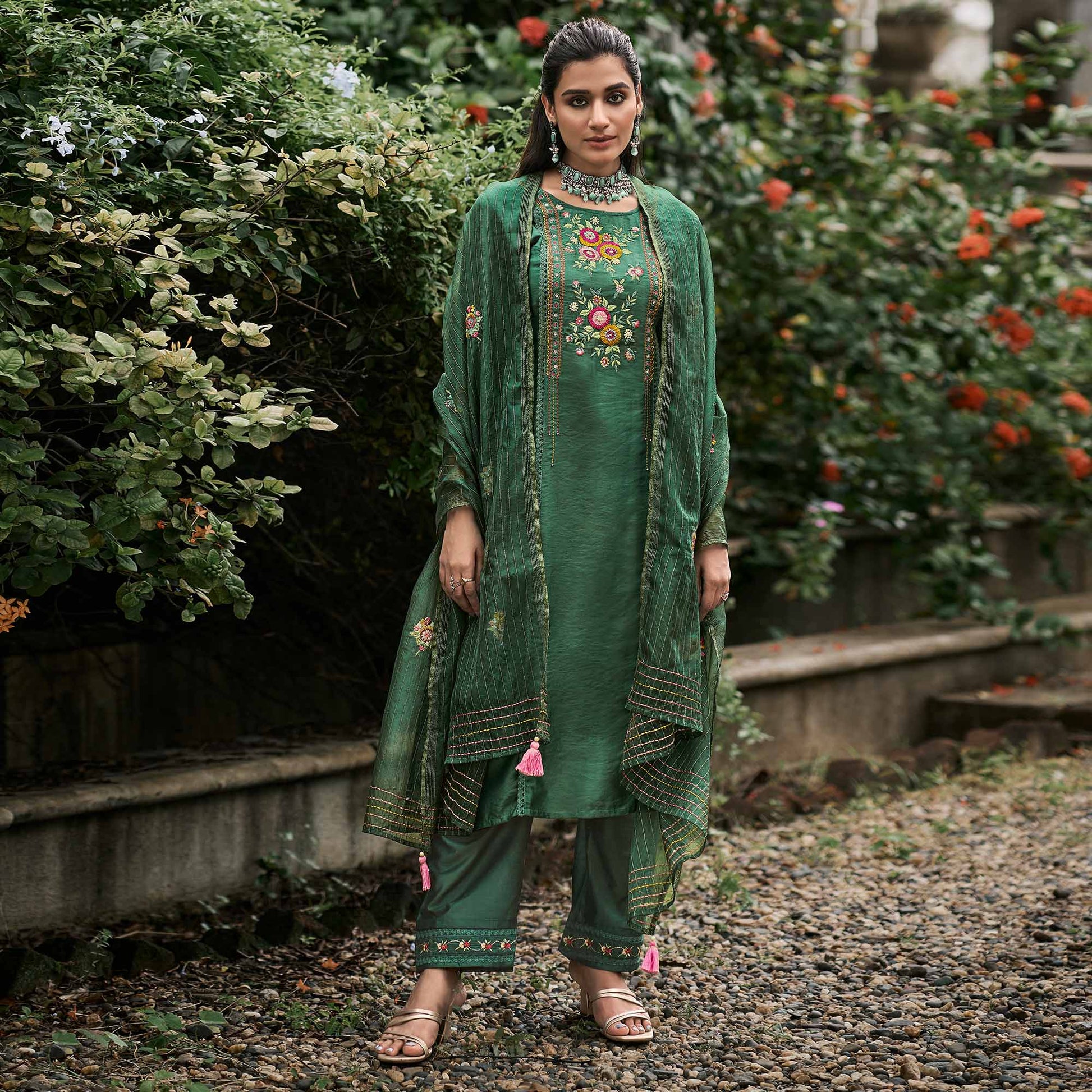 green-floral-embroidered-cotton-silk-suit-1