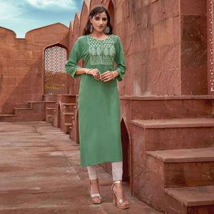 green-floral-embroidered-rayon-kurti-3