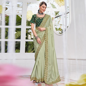 green-solid-with-embroidered-border-organza-saree