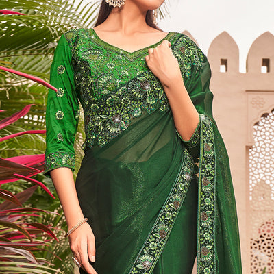 green-solid-with-embroidered-border-chiffon-saree