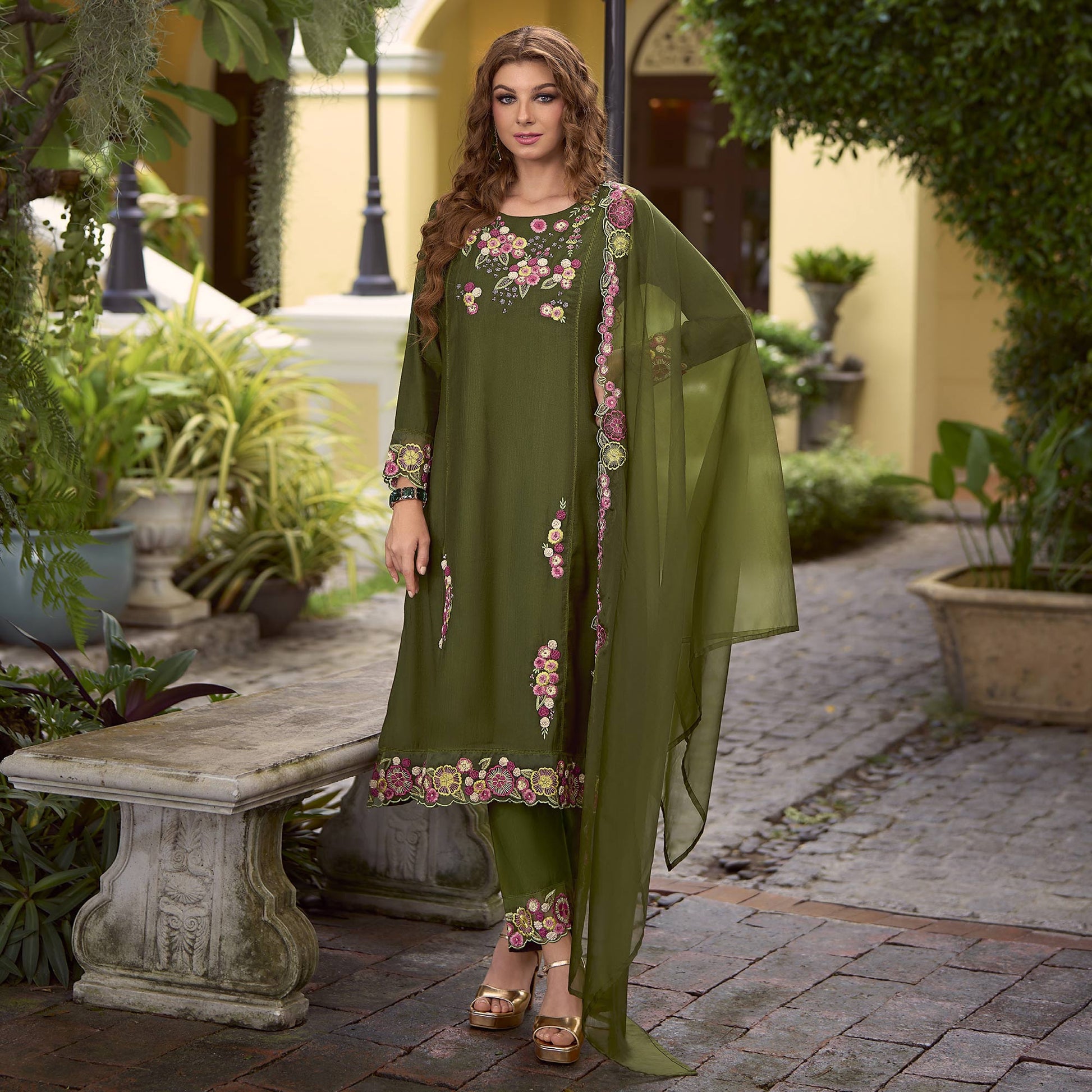 green-floral-handwork-embroidered-viscose-salwar-suit