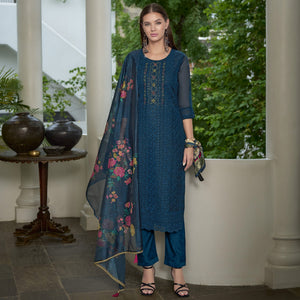 Morpich Chikankari With Handwork Organza Salwar Suit