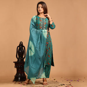 Morpich Printed With Embroidered Rayon Salwar Suit