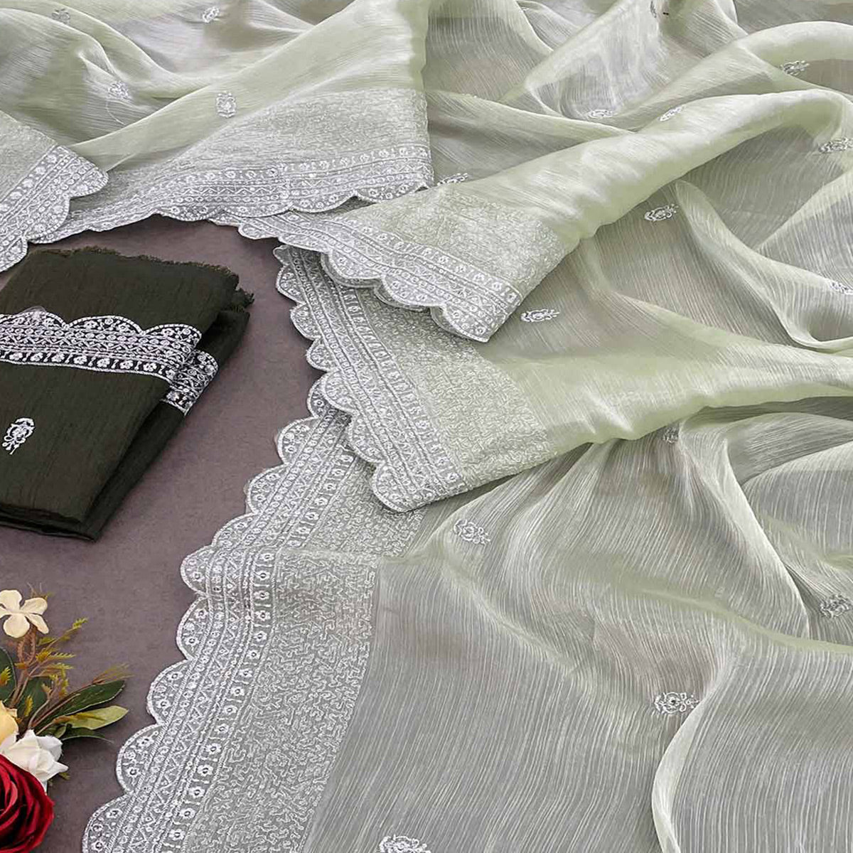 green-sequins-embroidered-chiffon-saree-4