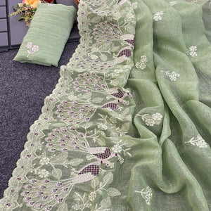 green-floral-sequins-embroidered-art-silk-crush-saree-4