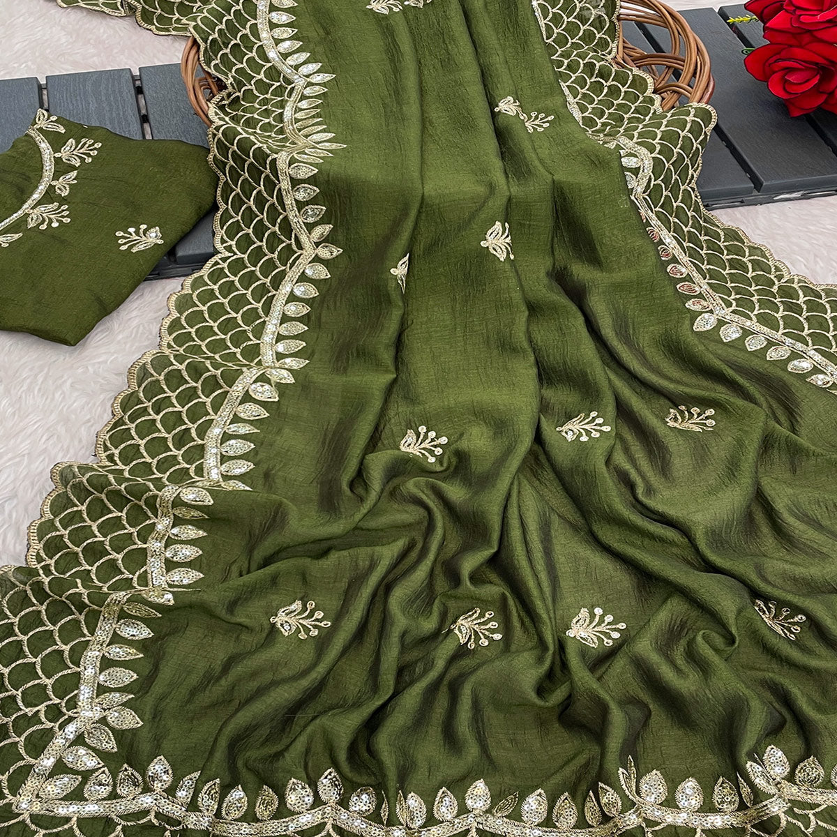 green-sequins-embroidered-vichitra-silk-saree-1