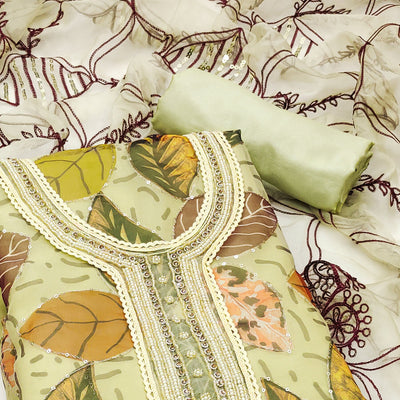 green-printed-organza-dress-material