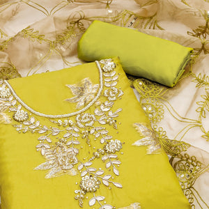 green-woven-organza-dress-material-1