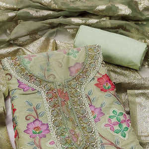 green-floral-printed-organza-dress-material-2