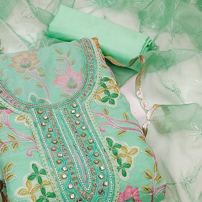 green-floral-printed-organza-dress-material-3