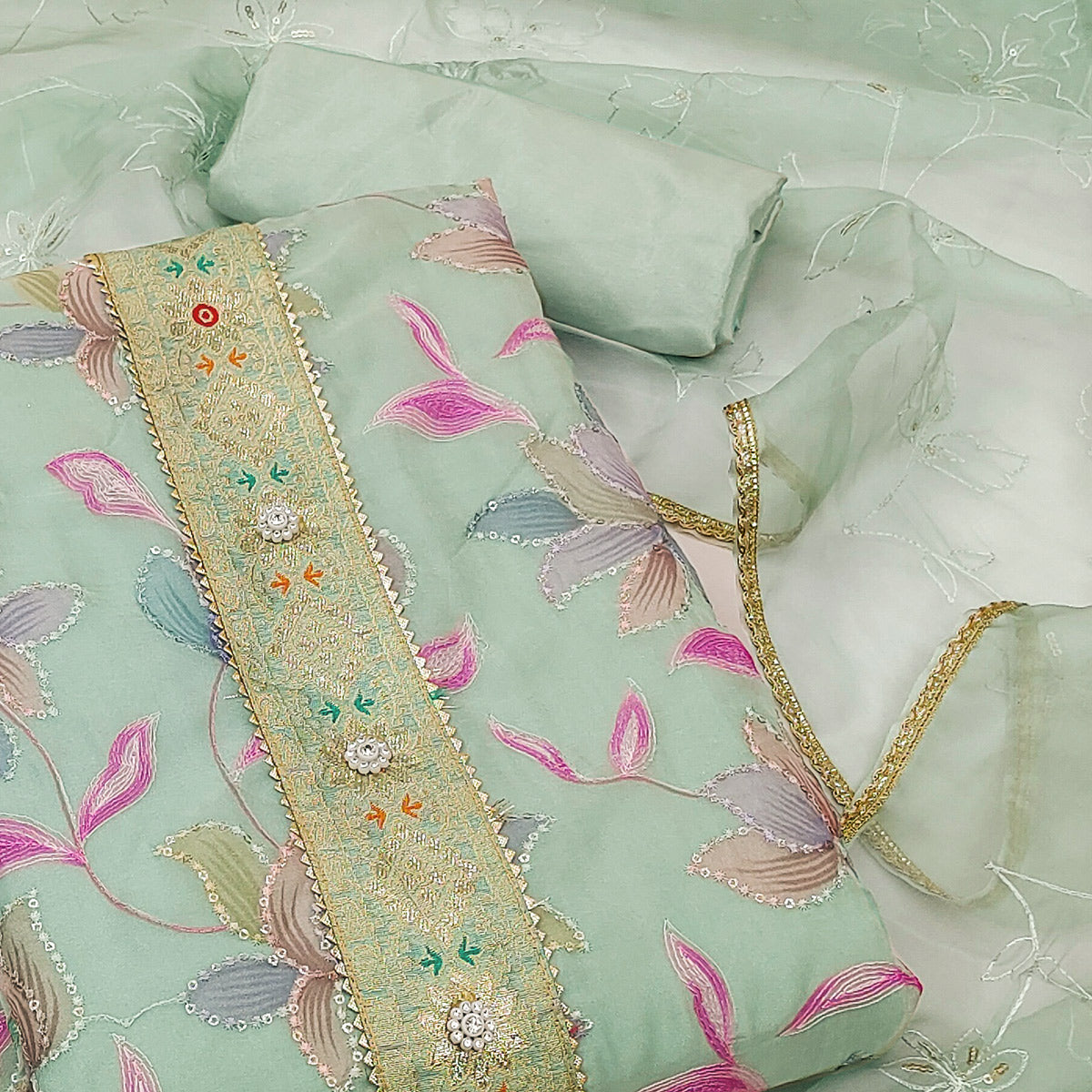 green-floral-printed-organza-dress-material-5