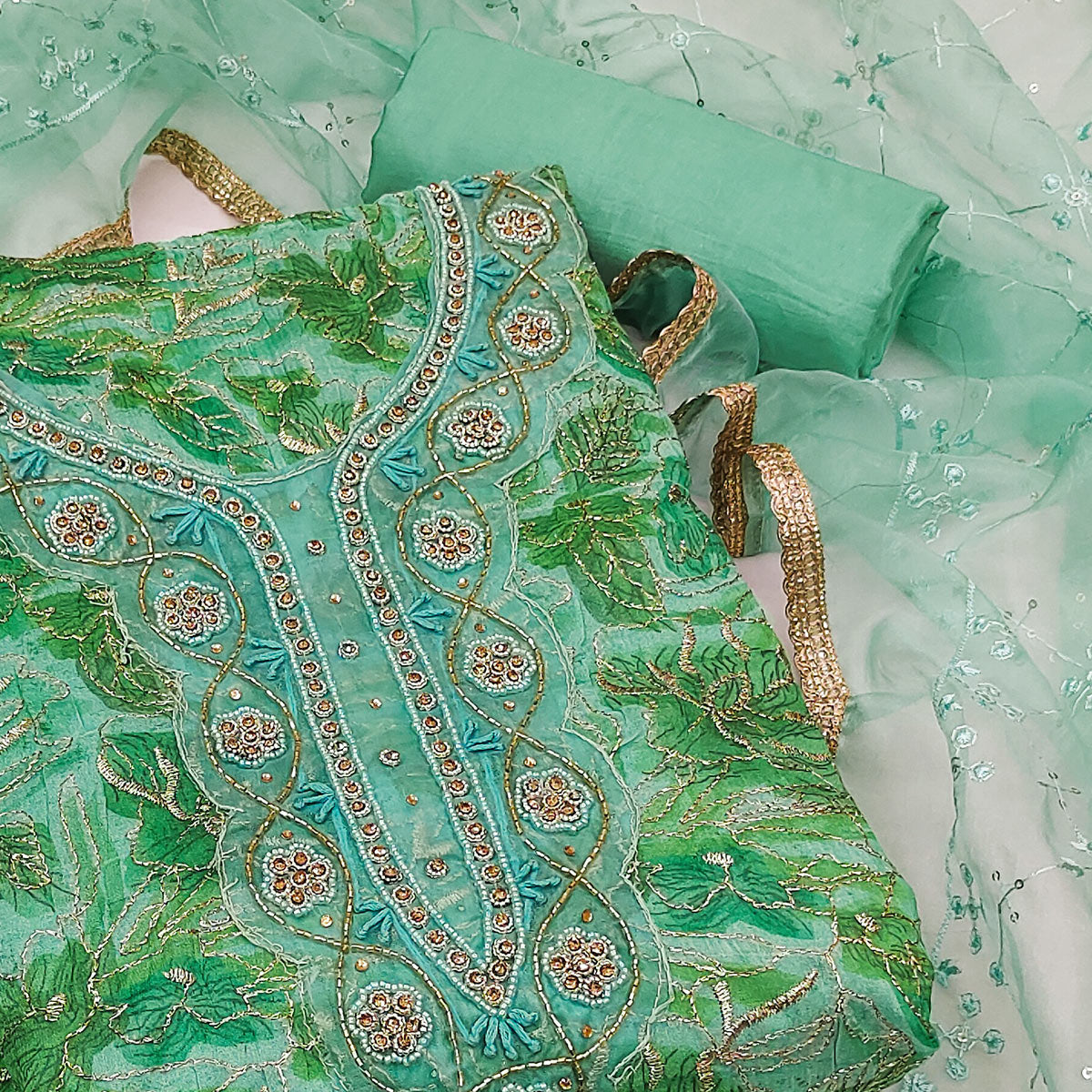 green-floral-printed-organza-dress-material-6