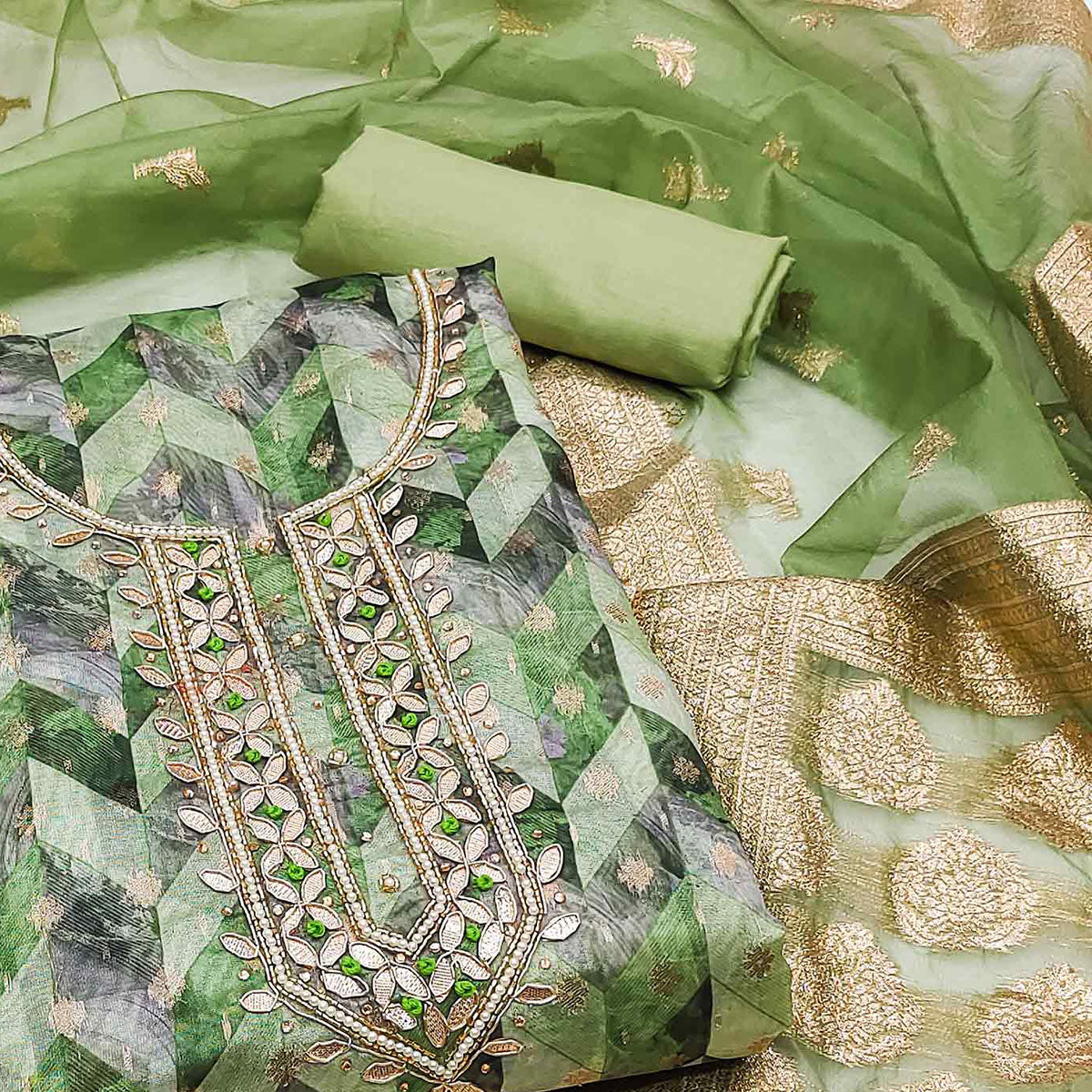 green-digital-printed-with-woven-organza-dress-material