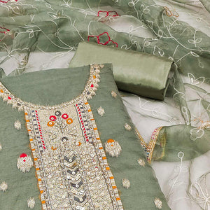 green-woven-with-handwork-organza-dress-material-1