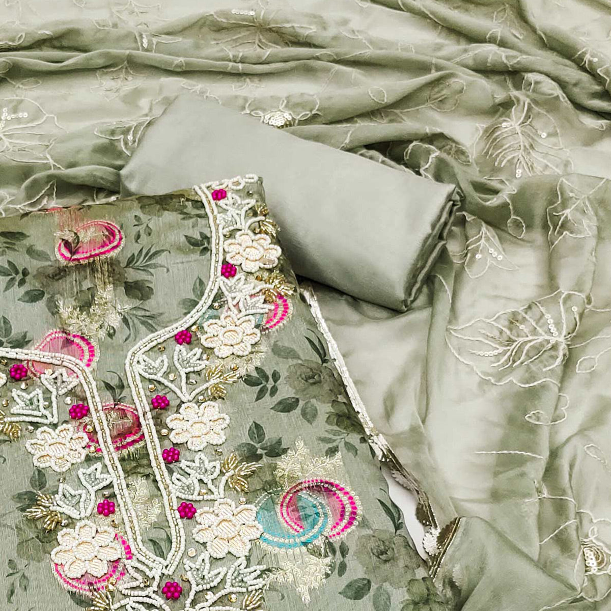 green-woven-chanderi-silk-dress-material-1