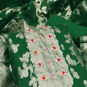 green-woven-organza-dress-material-3