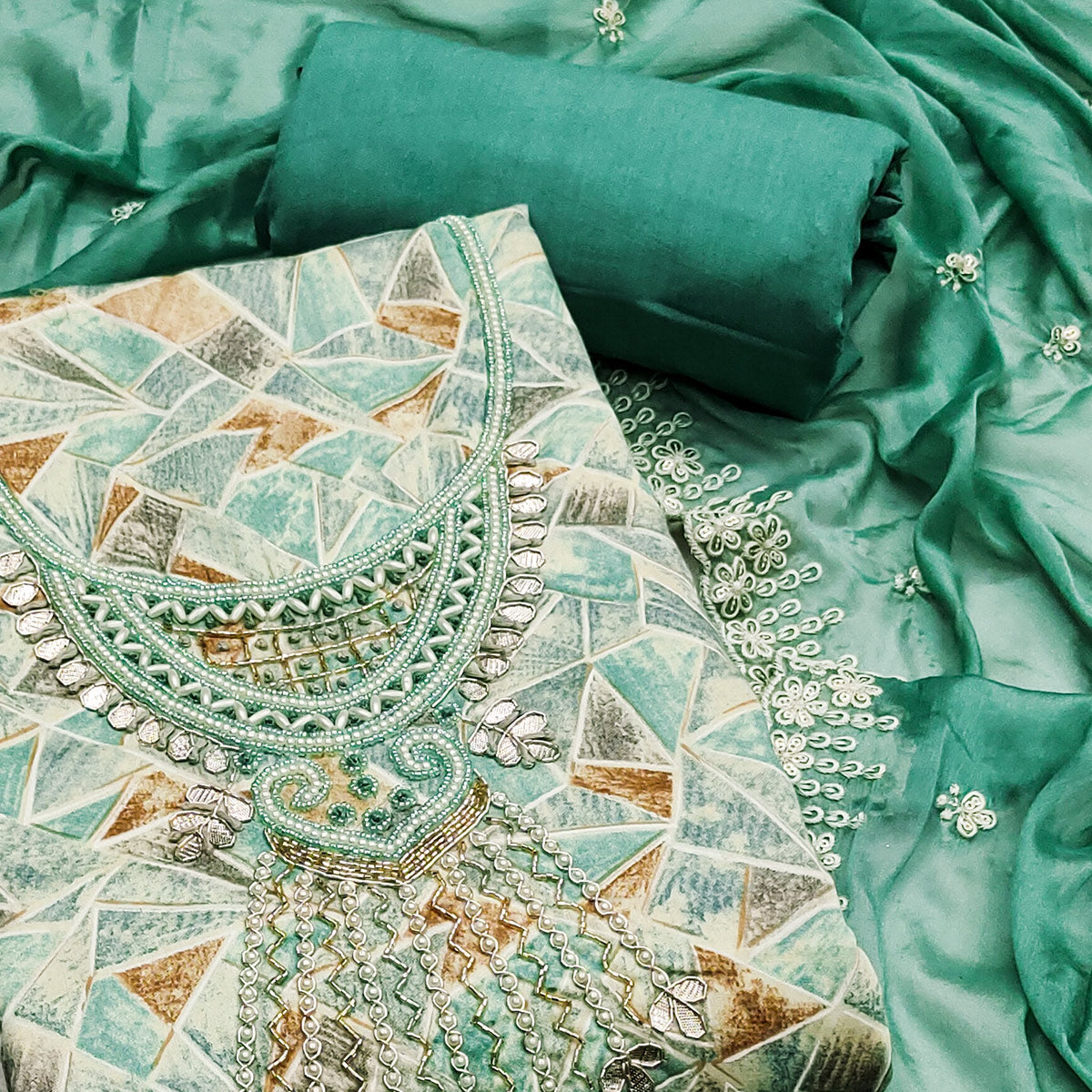 green-geometric-printed-with-handwork-pure-cotton-dress-material