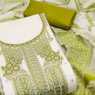 green-woven-with-stone-work-muslin-dress-material