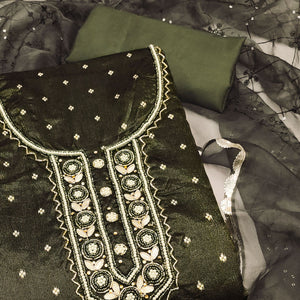 green-woven-with-handwork-organza-dress-material-4
