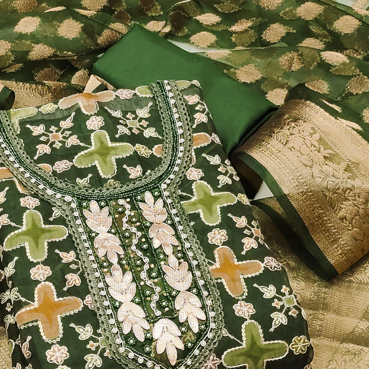 green-sequins-hand-embroidery-organza-dress-material-1