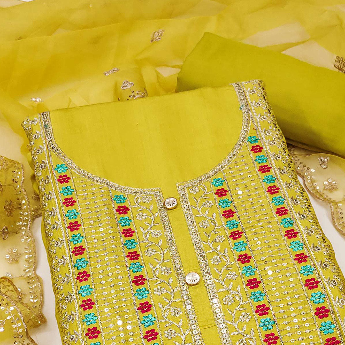 green-floral-sequins-embroidered-roman-cotton-silk-dress-material-6