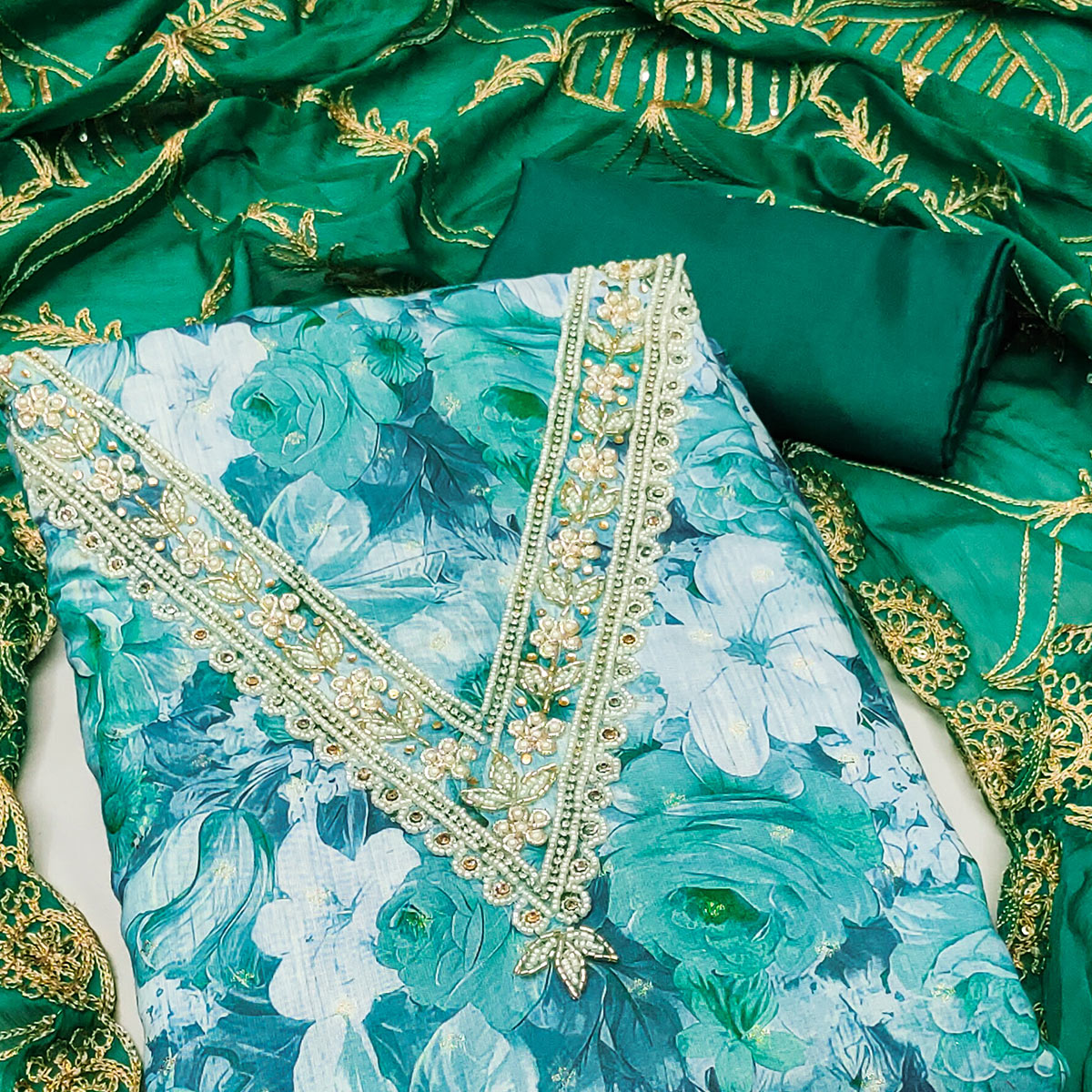 green-digital-printed-with-handwork-viscose-banarasi-dress-material