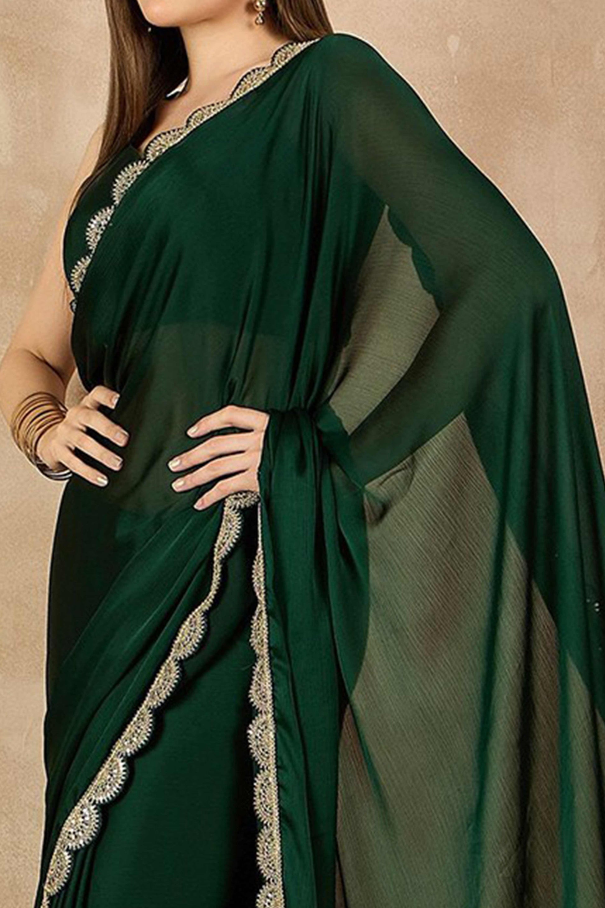 green-solid-chiffon-saree-with-sequins-embroidered-border