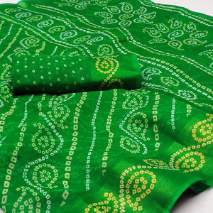 green-bandhani-printed-poly-cotton-saree-1