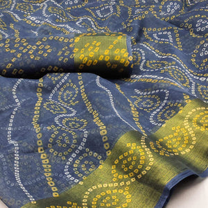 grey-bandhani-printed-poly-cotton-saree