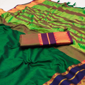 green-woven-cotton-silk-saree-with-tassels-8