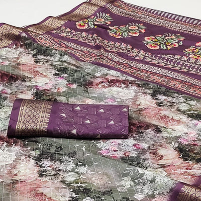 grey-floral-digital-printed-cotton-silk-saree-with-woven-border