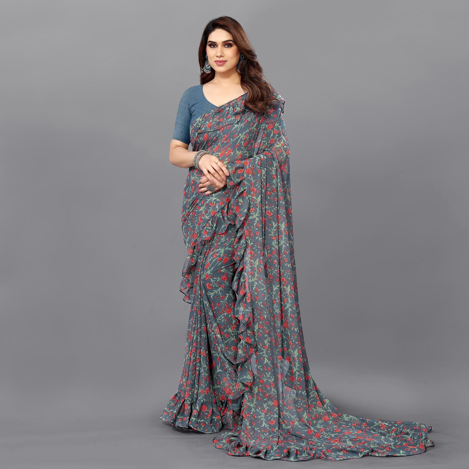 grey-floral-printed-georgette-saree-7