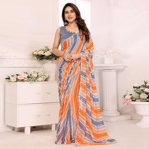 grey-orange-leheriya-printed-georgette-ready-to-wear-saree